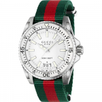 Gucci YA136207 Dive Balto ciferblato vyri&scaron;kas laikrodis 45 mm