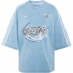 adidas Originals Moteri&scaron;ki džinsinio stiliaus laisvi trumpomis rankovėmis mar&scaron;kinėliai &Scaron;viesiai mėlyni KZ5011 XS
