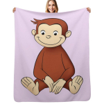 Beždžionė Curious George Mesti pledas Universalus jaukus pledas visoms progoms 102x76cm(40x30in) white