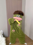 Didžiakurnio monstro vienasalis, koralinio vilnos chalatas, animacinis Kigurumi vienasalis, Cosplay kostiumas, tinkantis Helovino Cosplay kostiumui, NEĮTRAUKTA &Scaron;UKŲ M Size - Green įvairiaspalvis