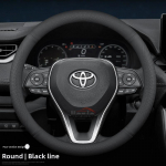 Odinė automobilio vairo apdangalas, skirtas Toyota CHR Camry Corolla Yaris Cross Rav4 Sienna Crown 2022 2023 2024 2025 2026 Aksesuarai black