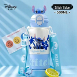 Disney Stitch 500ml 316 nerūdijančio plieno termosinė puodelis su &scaron;iaudeliu