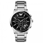 Emporio Armani AR2434 Vyri&scaron;ki kvarciniai laikrodžiai Juodas ciferblatas 43MM + Dėžutė