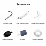 Ne&scaron;iojama 3-in-1 Mini deguonies pompa su oro akmenuku, vamzdeliu, jutikliu, USB įkrovimu, automatiniu vandens siurbliu, LED ap&scaron;vietimu, skirta žvejybai lauke A