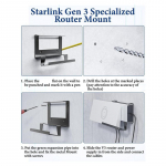 A96I-Starlink 3 kartos mar&scaron;rutizatoriaus laikiklis, Mesh mar&scaron;rutizatoriaus 3 kartos ir maitinimo &scaron;altinio 2-in-1 metalinis sieninis laikiklis, Starlink montavimo rinkiniui juoda