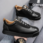 Prabangūs Mados Vyri&scaron;ki Laisvalaikio Batai Odiniai SportbačiaiĖjimui Retro Platforminiai Sportiniai Batai Patogūs Plok&scaron;čiapadžiai Vyrams Zapatos Hombre 40 juoda