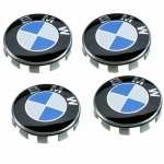 BMW Mėlynas ratlankio centrinis dangtelis, stebulės ženklelis 68mm 4 VNT. Skirtas 13 5 7 Serijoms, X6, M3, Z4, E46, E90