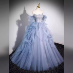 Suknelė Ilgos Suknelės Ypač Pūstos &Scaron;ventinės Suknelės Fotosesijai Renginio Gala Suknelės M dangaus mėlyna spalva