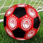 Olympiacos CFP futbolo kamuolys, 5 dydžio, spalvotas, ma&scaron;ininio siuvimo, PVC, paruo&scaron;tas varžyboms, patvarus, didelio at&scaron;okimo