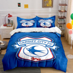 Cardiff City FC patalynės komplektas Patalynė Antklodės užvalkalų komplektas Antklodės užvalkalas Pagalvių užvalkalai (1 * Antklodės užvalkalas, 2 * Pagalvių užvalkalai, be antklodės įdaro) 135x200cm