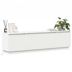 Baltas LED televizoriaus spintelė 180 x 38 x 49 cm Medžio drožlių plok&scaron;tė