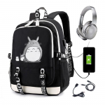 Didelės talpos kuprinė su peties dirželiu; studenti&scaron;kas trijų dalių pie&scaron;tukinės rinkinys totoro totoro backpack