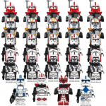 Žvaigždžių karai Elitinio kario Legiono konstravimo kaladėlės Minifigūrėlės, 24 vnt. Klasikinių personažų &scaron;vietimo žaislų rinkinys