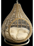 Visasezonis rotango pintas augintinio lizdas ir ne&scaron;iojamas narvas katėms ir &scaron;unims Pear Shaped Small Hanging Nest (78*78*96cm) brown