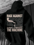 Raudonas džemperis su gobtuvu ir Rage Against the Machine grafiniu spaudiniu - Laisvalaikio M gray