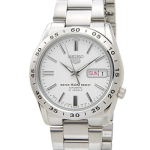 SEIKO 5 Automatinis laikrodis, Pagamintas Japonijoje, Skaidrus galinis dangtelis, Modelis SNKD97J1, Baltas ciferblatas, Vyri&scaron;kas kasdienis stilius white