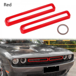 2 vnt. priekinių grotelių įdėklų apdailos dangteliai Dodge Challenger 2015-2022 juodi raudoni mėlyni geltoni raudona