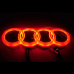 AUDI Priekinių grotelių &scaron;viesa A3 A4 A5 A6 A7 A8 S3 S4 S5 S6 S7 Q3 Q5 Q7 4D Lipdukas LED lemputė Automobilio priekinio logotipo &scaron;viesa AUDI Aksesuarai 28.5x9.9cm
