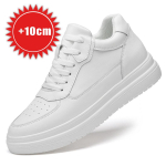 Nauji auk&scaron;tį didinantys batai vyrams 6 8 10cm Nematomi pakylantys sportiniai bateliai Balti odiniai Sportiniai Zapatillas De Hombre Didelis dydis 46 39 white