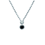 Les Tr&eacute;sors De Lily [I9795] - Collier Argent 'Scarlett' noir blanc (rhodi&eacute;) - 13x6 mm