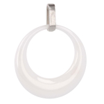 Les Tr&eacute;sors De Lily [Q7023] - Pendentif acier 'Sissi' blanc (c&eacute;ramique) - 25 mm