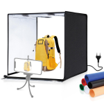 PULUZ PU5060 60*60*60cm Sulankstoma LED &scaron;viesos palapinė Stalo fotografijos studijos &scaron;viesos dėžė 60W Softbox 120 vnt. EU Plug black