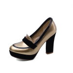 Q/Women's high heels, single shoes, fashionable waterproof platform, color blocking, large size, low top shoes, all season shoes