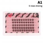 Mink&scaron;tas priauginimas Netikros blakstienos 5/10 eilučių Juodi koteliai Netikros blakstienos V formos Pasidaryk pats Blakstienų priauginimas Moterims A1/5 rows/mixing