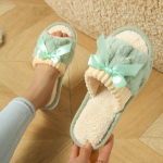 &Scaron;iltos &bdquo;Bowknot&ldquo; dekoro &scaron;lepetės, kasdieniai atviri pliu&scaron;iniai batai, patogios &scaron;lepetės namuose 36-37