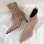 Moteri&scaron;ki zom&scaron;iniai auk&scaron;takulniai Chelsea batai su kulniuku Seksualūs smailianosiai Batai Žiema 2024 Mada Nauja Tendencija Vaik&scaron;čiojimo Goth Chaussures Femme 35 chaki