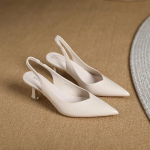 Madingos Eleganti&scaron;kos Slingback Auk&scaron;takulnės Basutės Moteri&scaron;ki Batai Su Dirželiu Per Kulną Ponios Biuro Suknelė Blizgūs Odiniai Siurbliai Smailus Pir&scaron;tas I&scaron;kirpti Tacones 35