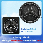 Automobilio priekinio buferio grotelių žvaigždės ženklelis Emblema Mercedes Benz W246 B180 B200 B250 3D veidrodinio pavir&scaron;iaus stiliaus LED logotipo emblema