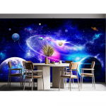 Žvaigždėtas 3D planetos tapetas Naktinio dangaus freskos Kosmosas Nuimami freskos Miegamojo Svetainės Vaikų kambario tapetai 200 cm(W) x 140 cm(H)