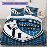 VfL Bochum 1848 ra&scaron;to patalynės komplektas, antklodės užvalkalas, pagalvės užvalkalas, namų dekoracija, gimtadienio dovana (1 * antklodės užvalkalas + 2 * pagalvės užvalkalai be &scaron;erdies)98 155x200cm