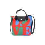 Longchamp X Robert Indiana Bendradarbiavimas Indiana Serija Meilės Mygtuko Užsegimas Drobės Ir Odos Peties Crossbody Rankinė Moteri&scaron;kos Rankinės 10227BBA545 Basic Set (Bag)