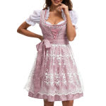 4 vnt. Vokiečių Bavarijos alaus festivalio aprangos Oktoberfest kostiumai moterims Dirndl suknelės Bluzonas Prijuostė Kaspinų rinkinys L gray