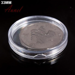 Ypatingai geri 10 vnt permatomų kapsulių dėžutės dydžiai nuo 18 mm iki 50 mm monetų dėklai 33mm