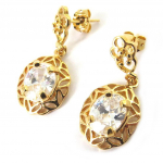 Les Tr&eacute;sors De Lily [C5627] - Boucles Plaqu&eacute; Or 'Palais des Glaces' Blanc