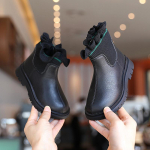 TWINFLAMES nauji vaiki&scaron;ki batai batai mergaitėms 22-37 dydžio žieminiai batai mergaitėms PU odos vandeniui atsparūs žiemos vaikams Snow Plus Cashmere &scaron;ilti 22 juoda