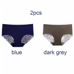 Nėriniuotos kelnaitės Moteri&scaron;kos Pure Desire Ice Silk Besiūlės prabangios nėrinės Seksualios apatinės kelnaitės vidurio juosmens kelnaitės 2XL/3XL