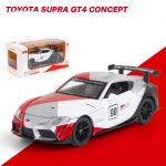 1/32 mastelio Toyota Supra GT4 koncepcinio liejimo automobilio modelio žaislas, patraukiama žaislinė transporto priemonė su garsu ir &scaron;viesa, skirta vaikams, mažiems berniukams, mergaitėms 1/32-15.5x7x4.5cm