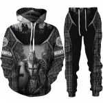 Retro Knight Templar Armor 3D spausdinti vyri&scaron;ki gobtuvai / kelnės / kostiumas Harajuku Jesus God Tracksuit sportinė apranga, kietas 2 dalių drabužių rinkinys 2XL