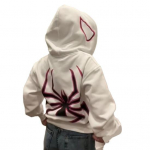 Unisex paltas Spider Print Tamsus Punk Style Unisex Helovino kostiumas High Street Hip Hop Mink&scaron;tas pliu&scaron;inis su užtrauktuku ilgomis rankovėmis žieminis rudens paltas su gobtuvu M