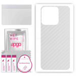 apgo Protective Skin Sticker for the back compatible with Tecno Spark 8T, Wrap Film, Foil, Vinyl - Pattern Transparent Carbon