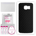 apgo Protective Skin Sticker for the back compatible with Samsung Galaxy S6 G920, Wrap Film, Foil, Vinyl - Pattern Carbon Black