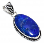 Lapis Lazuli Gemstone Handmade 925 Sterling Silver Jewelry Pendant 2.17 u9n72