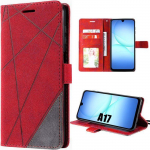 Coque de T&eacute;l&eacute;phone - BOOLING - Samsung Galaxy A17 5G/4G - Cuir Synth&eacute;tique - Rouge - Support Int&eacute;gr&eacute;