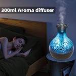 USB Aromaterapinis difuzorius 300ml Itin tylus vėsios miglos drėkintuvas su nuotolinio valdymo pulteliu, 7 spalvas keičiančios LED lemputės miego pagalbai United States
