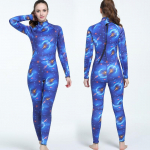 3 mm viso kūno kamufliažinis hidrokostiumas Nardymui Banglenčių sportui Plaukimui Vandens sportui &Scaron;ilumos apsauga Moterims Suaugusioms S-XXL XL blue