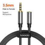 &bdquo;Toocki Aux&ldquo; kabelio lizdas, 3,5 mm vyri&scaron;kas ir moteri&scaron;kas garso prailginimo garsiakalbio laidas su mikrofonu, skirtas ausinių &bdquo;Xiaomi&ldquo; ilgintuvo laidui 4 sections 1M